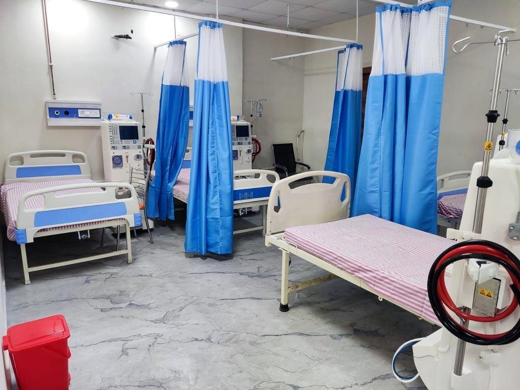 Patient care bed area